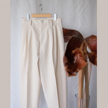 Double Pleated Wide Pants - Japanese Cotton Twill