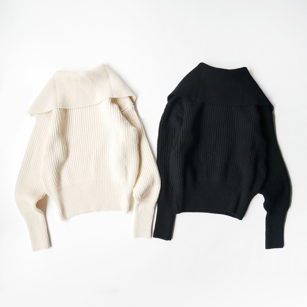 美品 pelleq ペレック wide collar top ニット 襟 | www.fabimag.com.ar