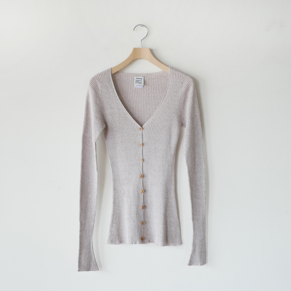 Lou Lou Cardigan - Linen Melange | EUREKA FACTORY HEIGHTS