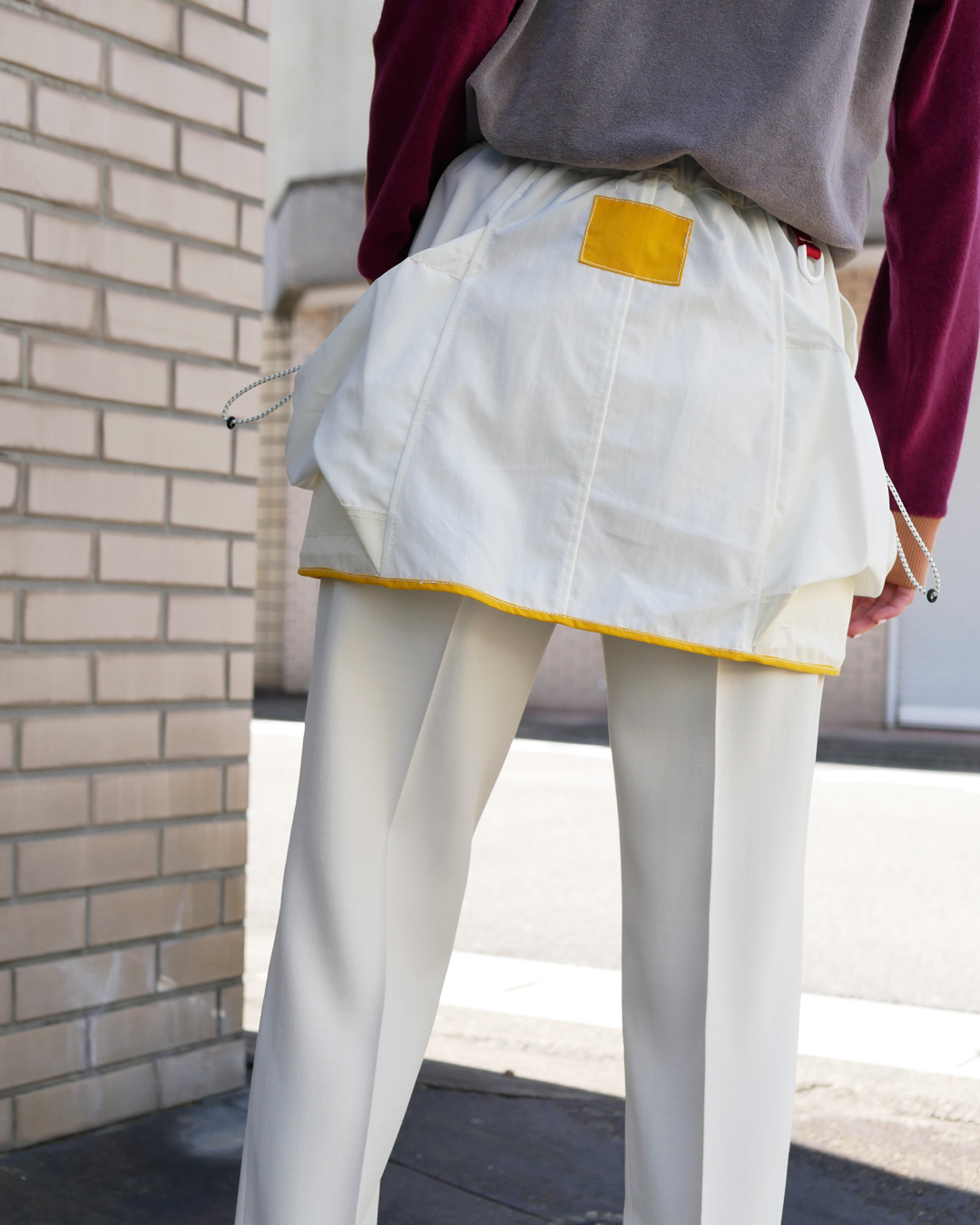 fumika_uchida vinyl pocket skirt white-