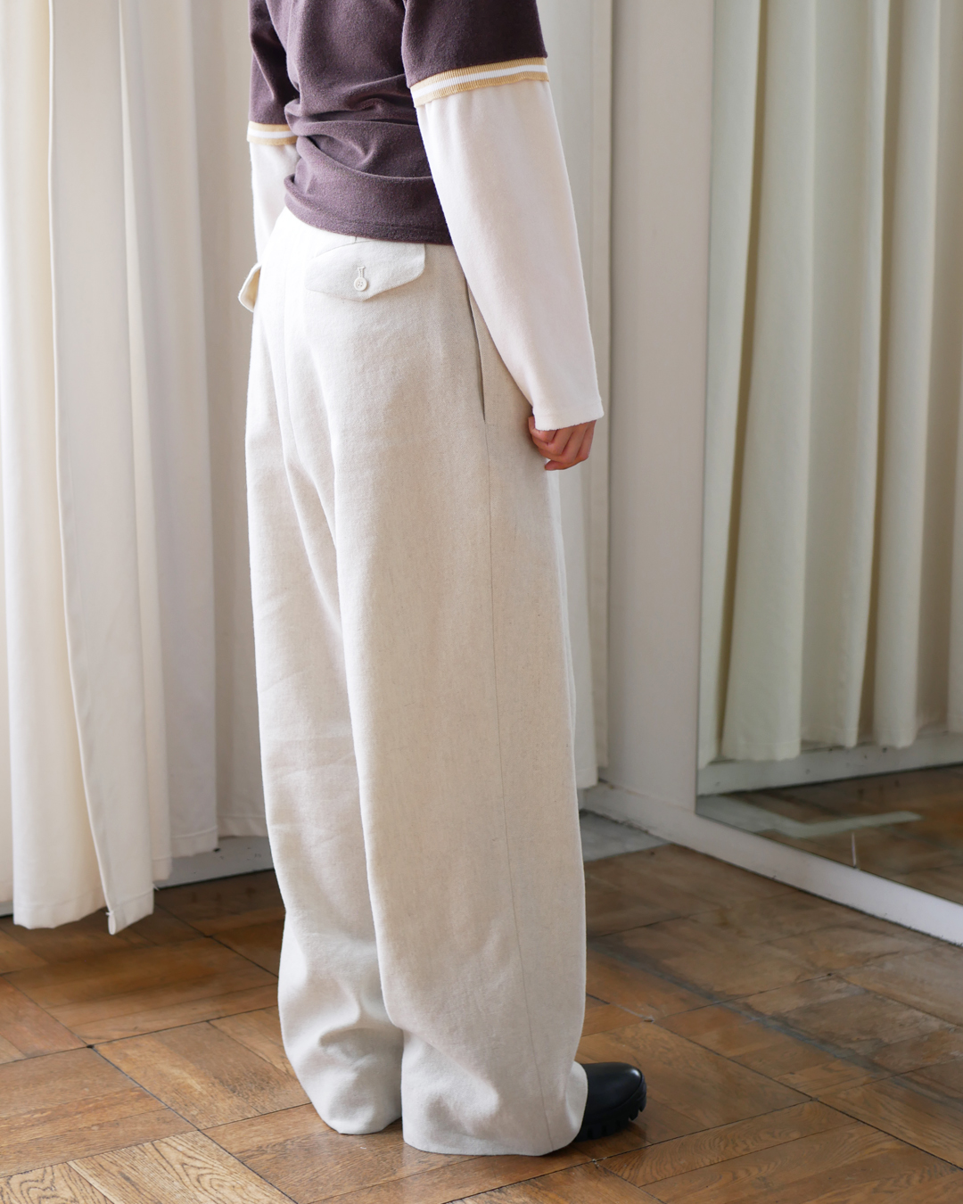 信頼 pelleq ◯ぺレック◯ W Double Tuck Trousers パンツ - daloon.com