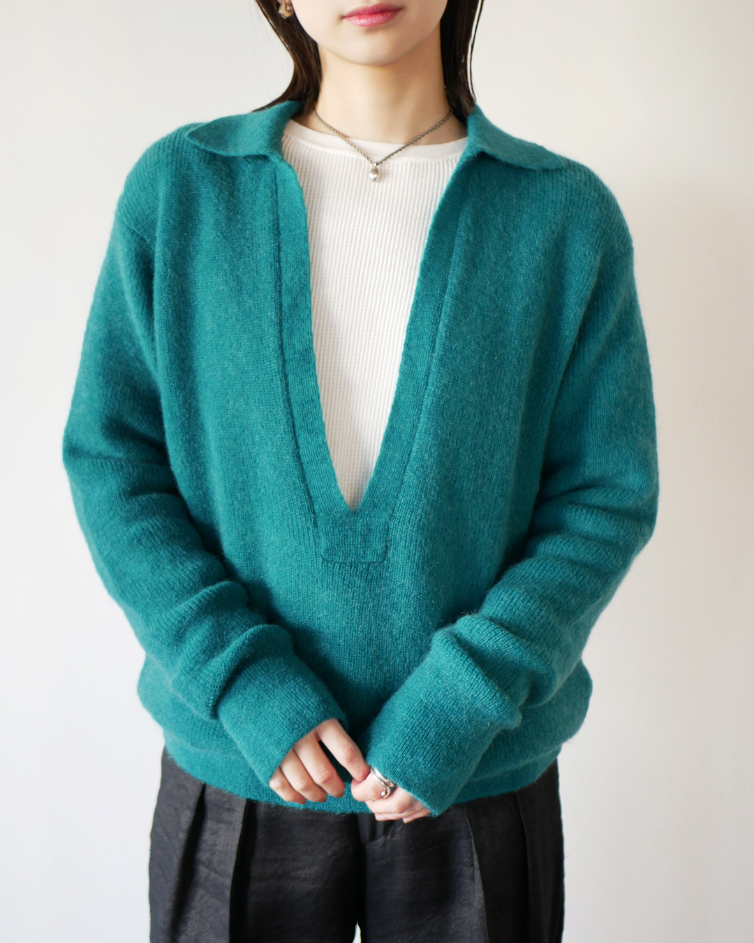 Mohair V Neck L/S Knit | EUREKA FACTORY HEIGHTS